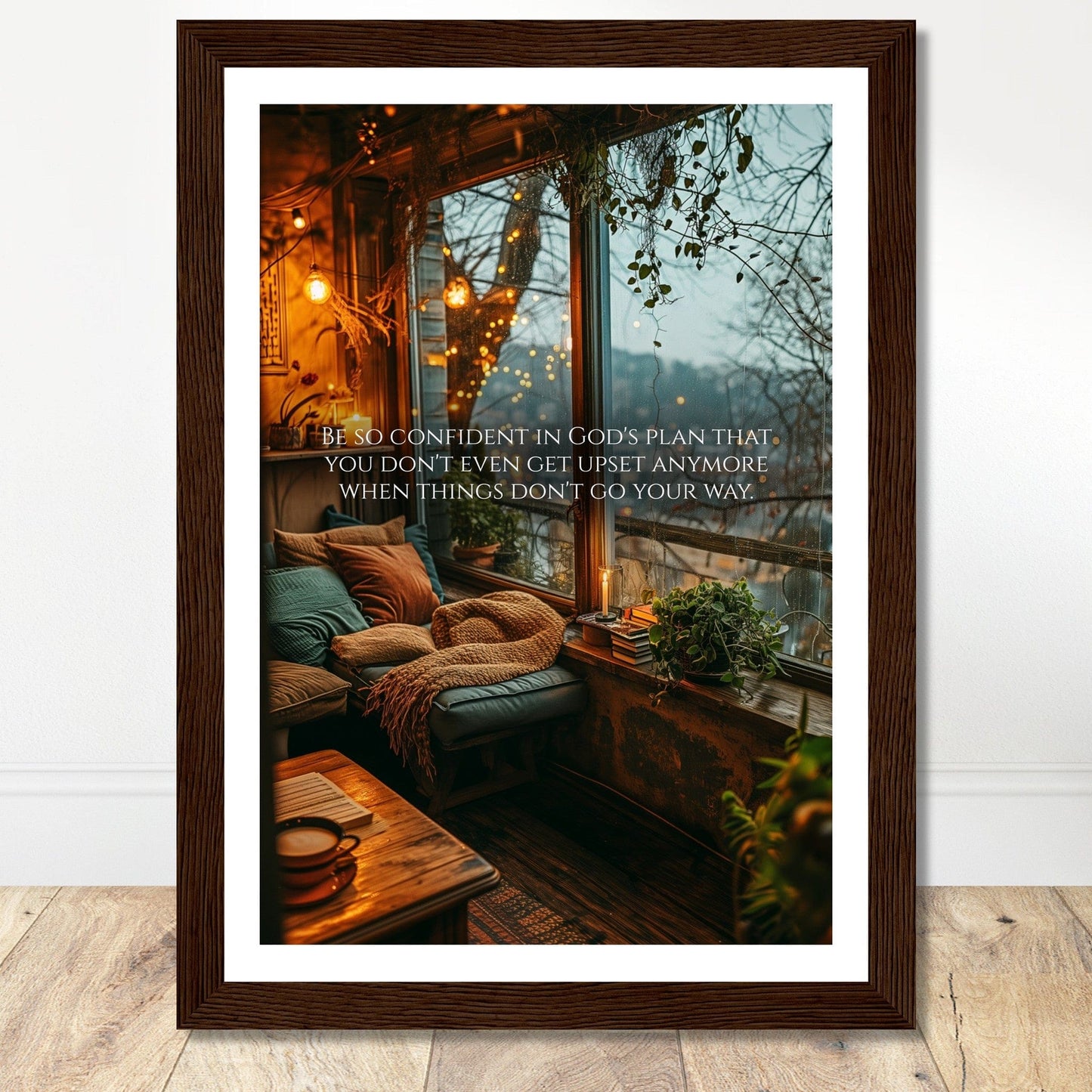 Coffee With My Father Print Material A4 21x29.7 cm / 8x12″ / Dark wood frame Premium Matte Paper Wooden Framed Poster