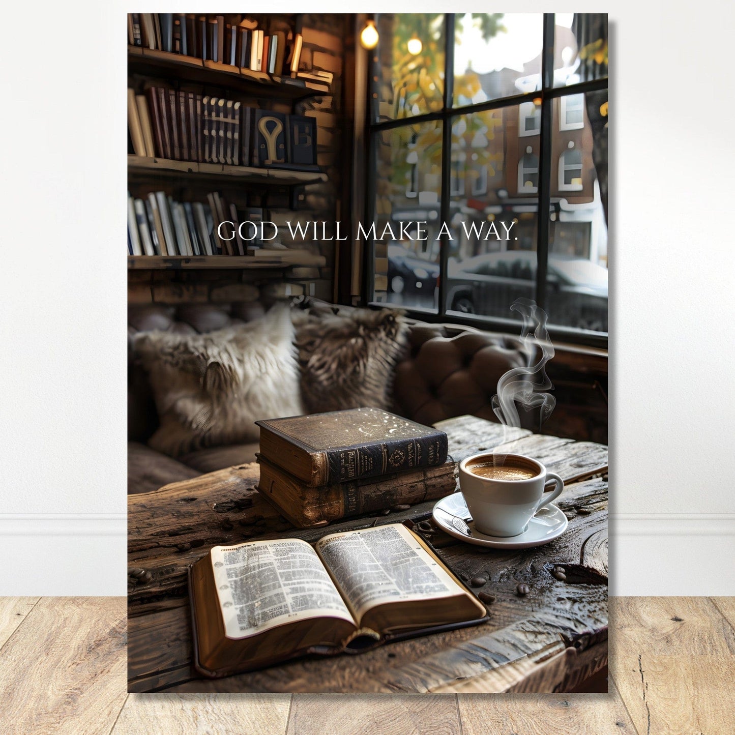 Coffee With My Father Print Material A4 21x29.7 cm / 8x12″ / Premium Matte Paper Poster / - God Will Make A Way