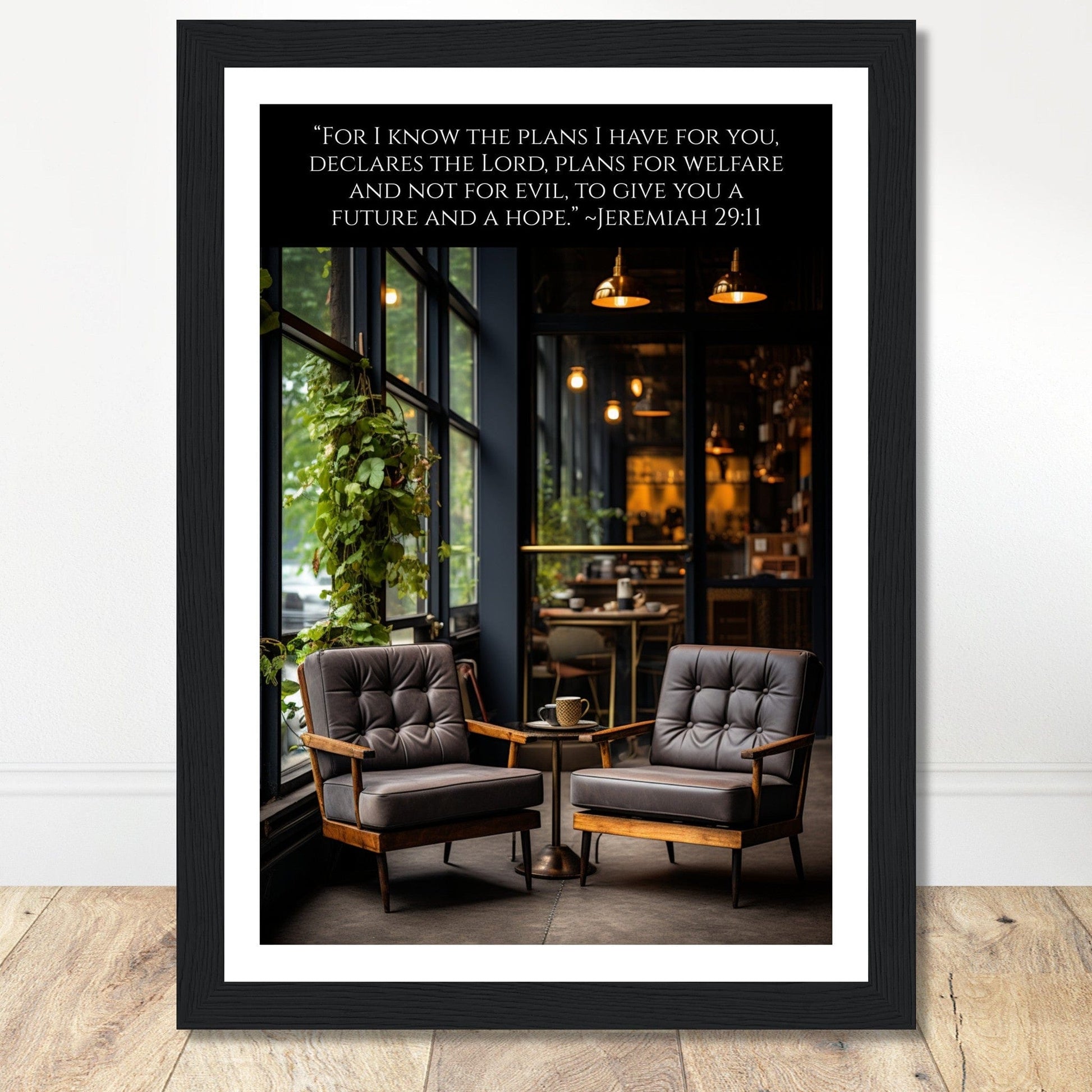 Coffee With My Father Print Material A4 21x29.7 cm / 8x12″ / Premium Matte Paper Wooden Framed Poster / Black frame Framed Template