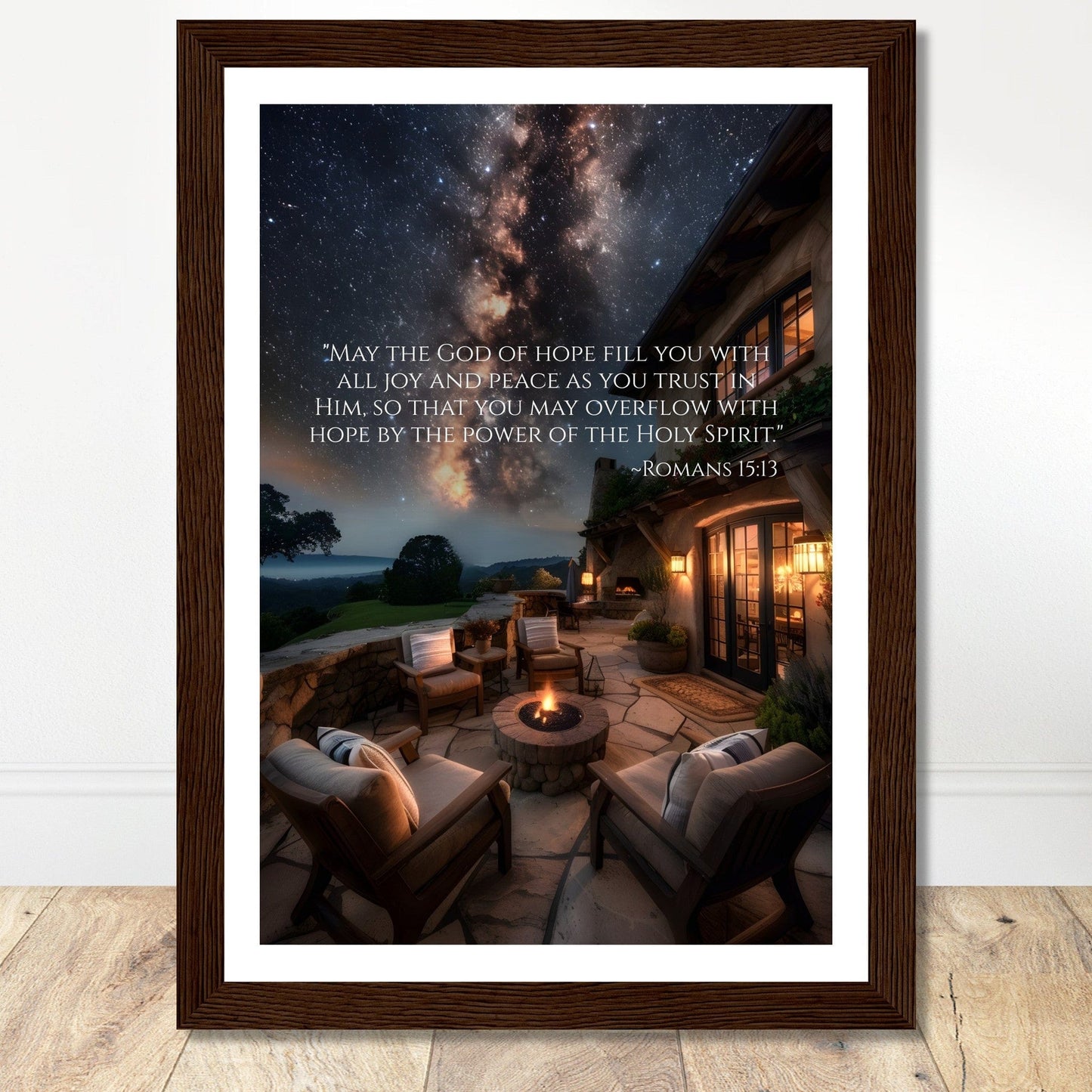 Coffee With My Father Print Material A4 21x29.7 cm / 8x12″ / Premium Matte Paper Wooden Framed Poster / Dark wood frame God of Hope