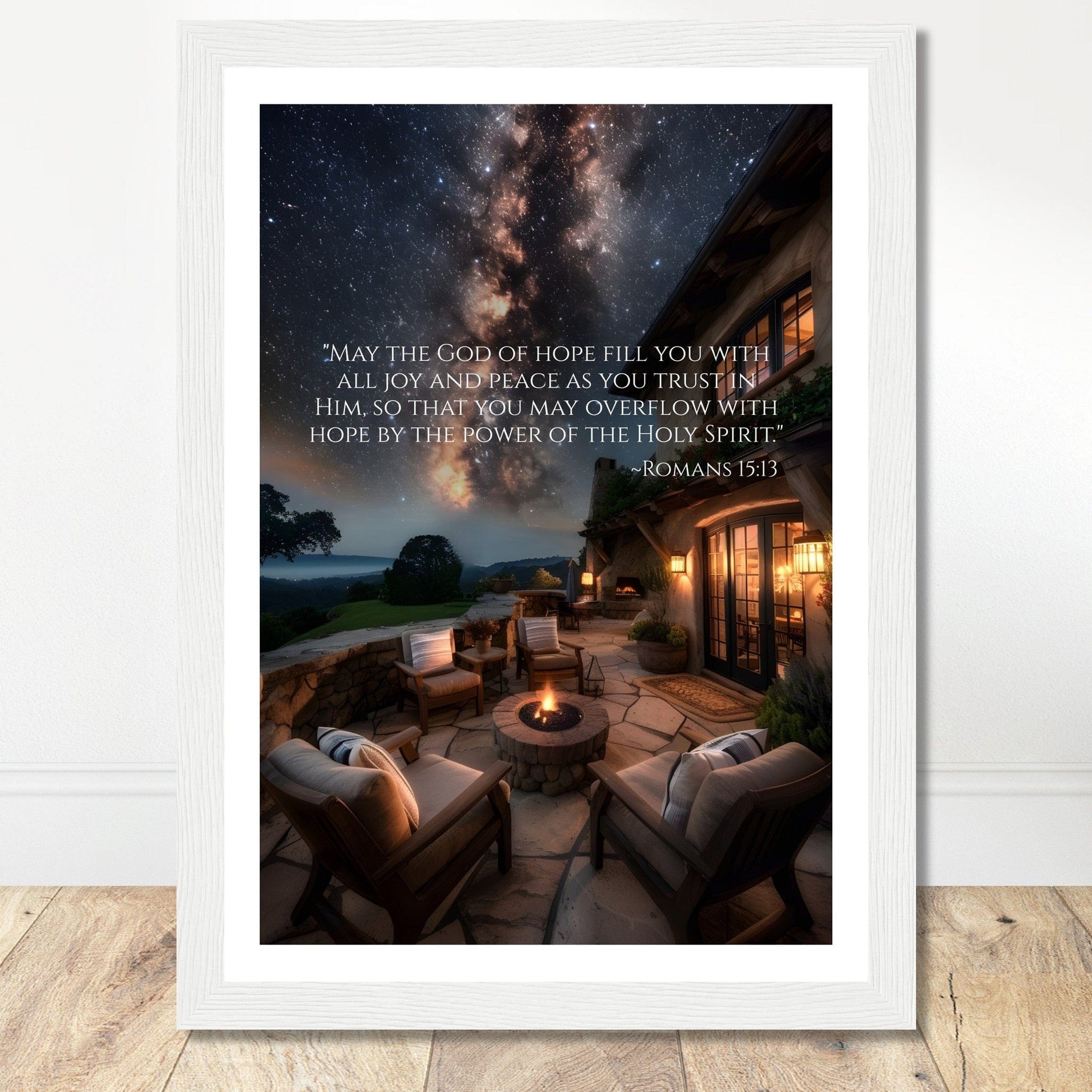 Coffee With My Father Print Material A4 21x29.7 cm / 8x12″ / Premium Matte Paper Wooden Framed Poster / White frame God of Hope