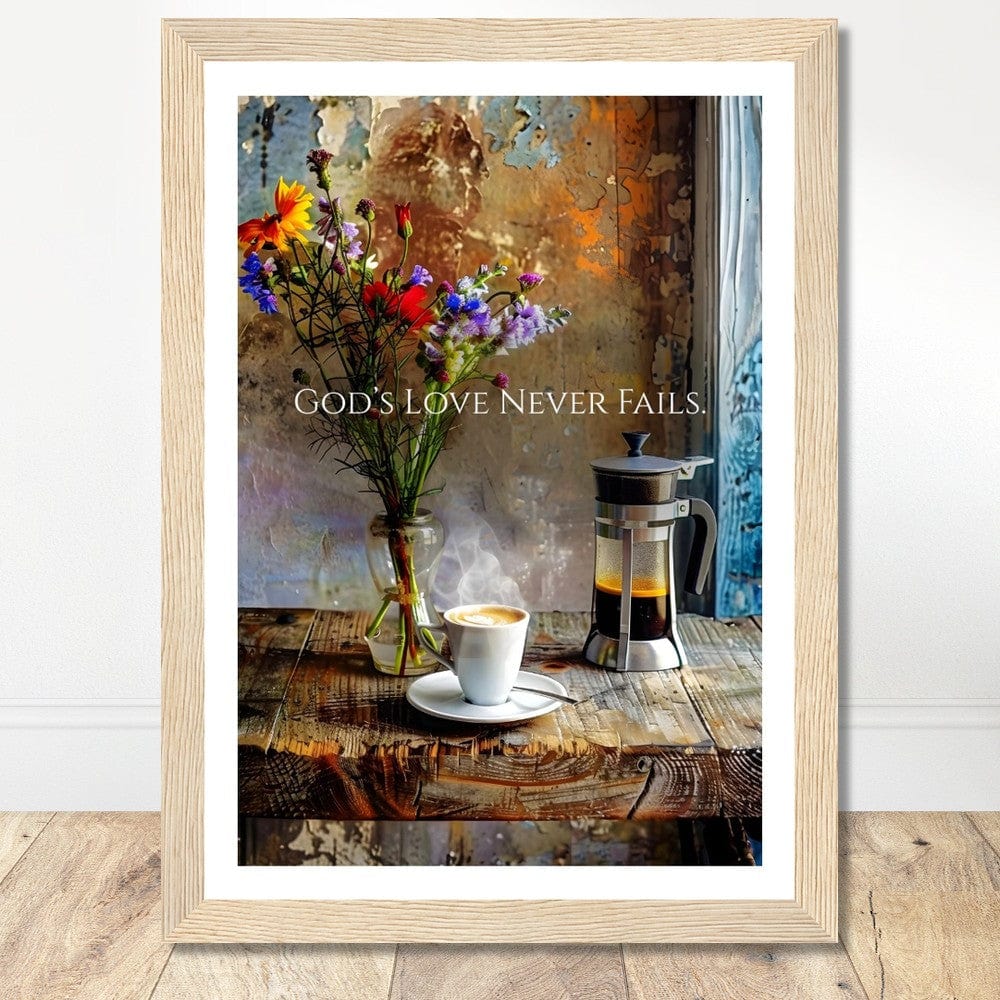Coffee With My Father Print Material A4 21x29.7 cm / 8x12″ / Premium Matte Paper Wooden Framed Poster - Wood frame Framed Template
