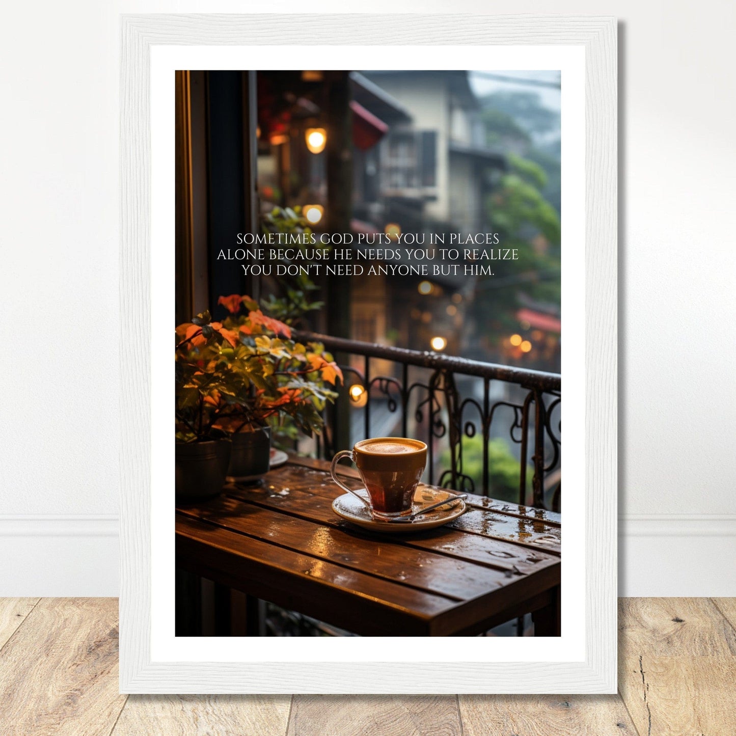 Coffee With My Father Print Material A4 21x29.7 cm / 8x12″ / White frame Premium Matte Paper Wooden Framed Poster