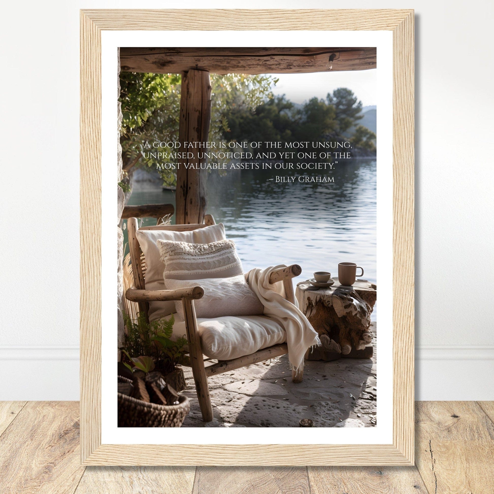 Coffee With My Father Print Material A4 21x29.7 cm / 8x12″ / Wood frame Framed Template