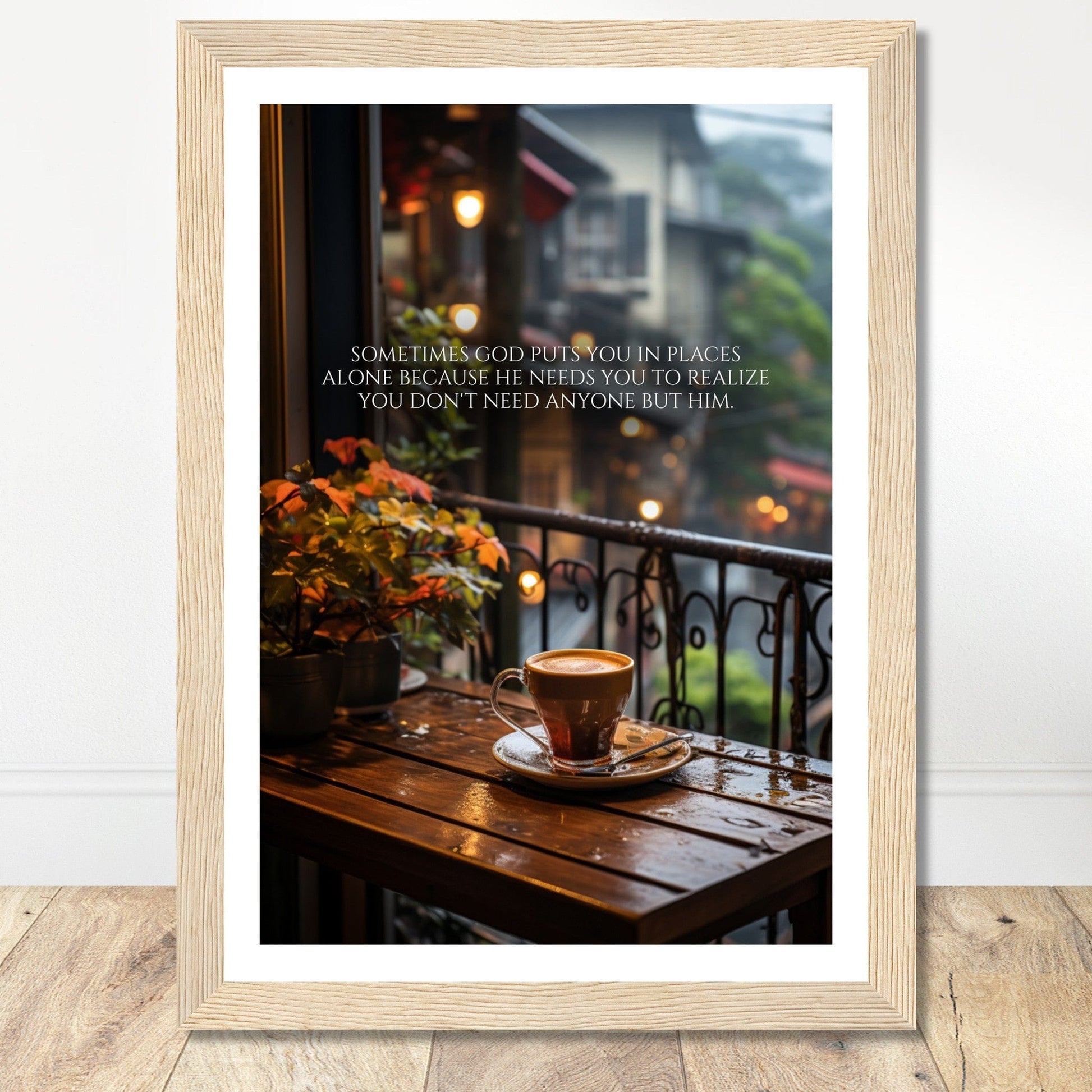 Coffee With My Father Print Material A4 21x29.7 cm / 8x12″ / Wood frame Premium Matte Paper Wooden Framed Poster