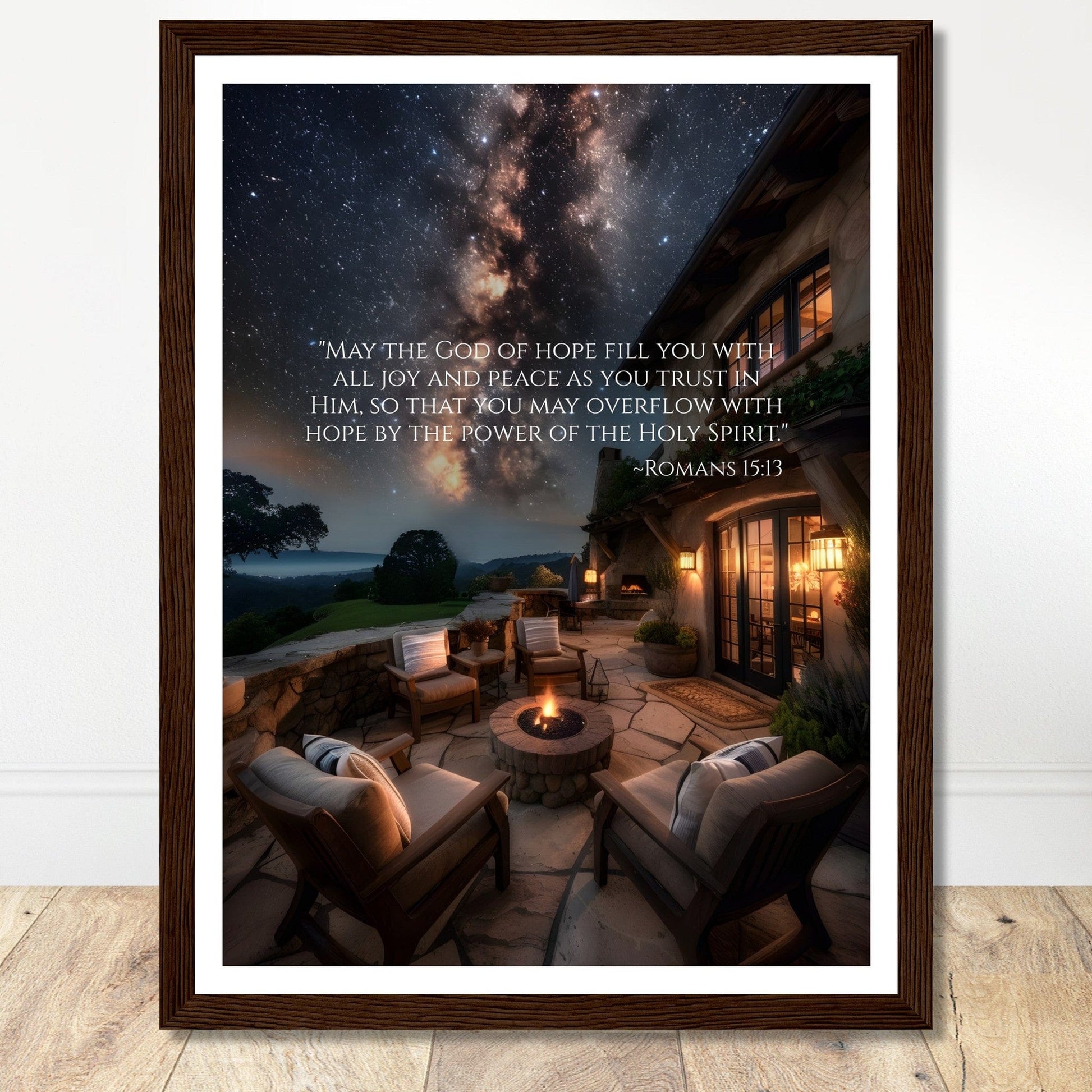 Coffee With My Father Print Material Framed / 30x40 cm / 12x16″ / Dark wood frame God of Hope - Artwork