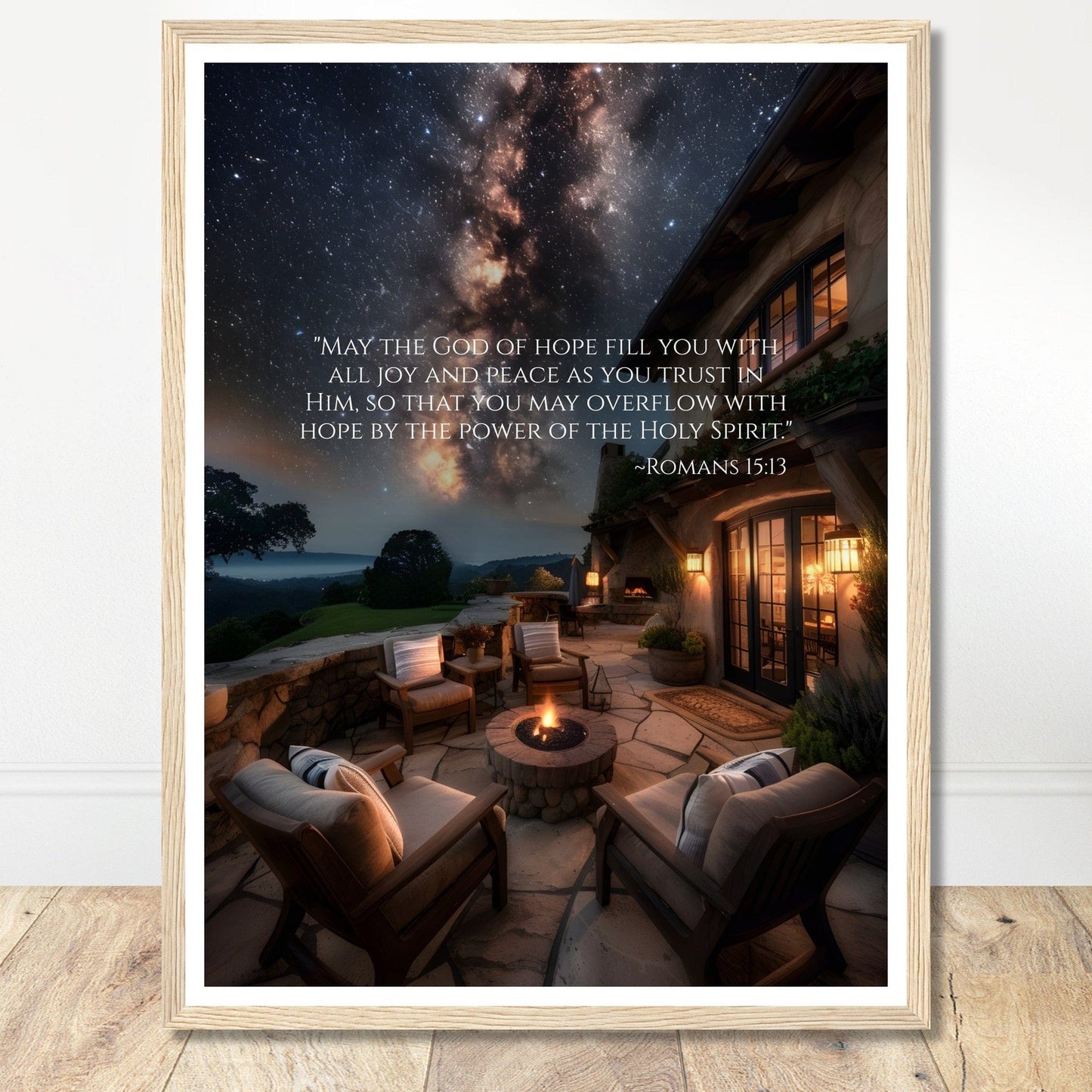 Coffee With My Father Print Material Framed / 45x60 cm / 18x24″ / Wood frame God of Hope